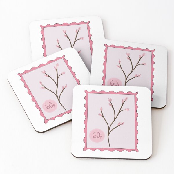 Item preview, Pink Floral Postage Stamp designed and sold by tiggo.