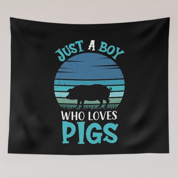 Item preview, Just a Boy Who Loves Pigs - Retro Vintage Funny Pig Lovers Gift designed and sold by Creative Angel.
