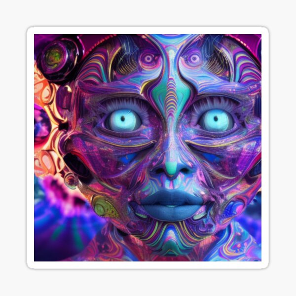 Psychedelic Face #25 - Part of Our Psychedelic Faces Collection Sticker