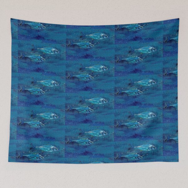 Item preview, Ancient Fish Ocean Watercolour Painting Art designed and sold by getlyart.