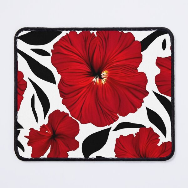Item preview, Red hibiscus flower pattern designed and sold by gramizzia.