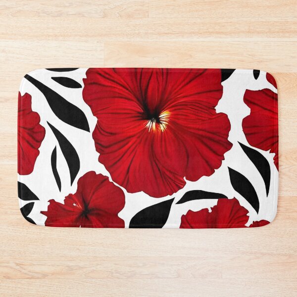Item preview, Red hibiscus flower pattern designed and sold by gramizzia.