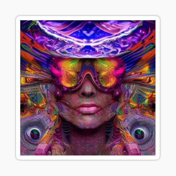 Psychedelic Face #27 - Part of Our Psychedelic Faces Collection Sticker