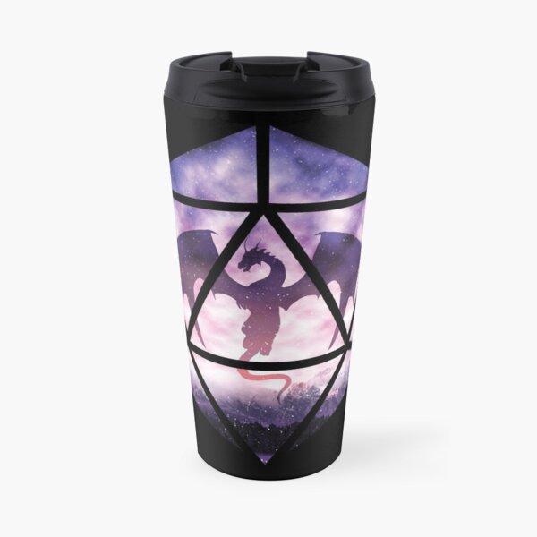 Purple Sky Dragon D20 Travel Mug