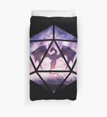 Purple Sky Dragon D20 Duvet Cover