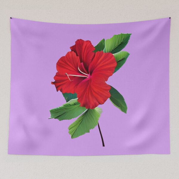 Item preview, Red hibiscus flower artwork designed and sold by gramizzia.