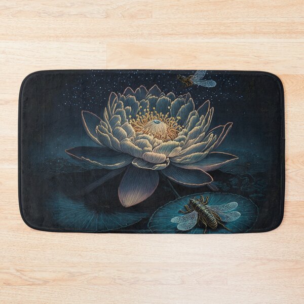 Item preview, A beautiful lotus flower in a lake at night, containing a beautiful starry sky and fireflies designed and sold by DSAHART.