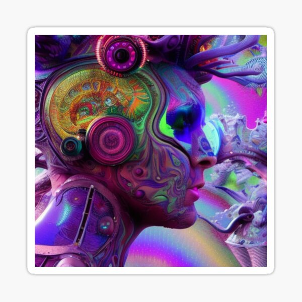Psychedelic Face #28 - Part of Our Psychedelic Faces Collection Sticker