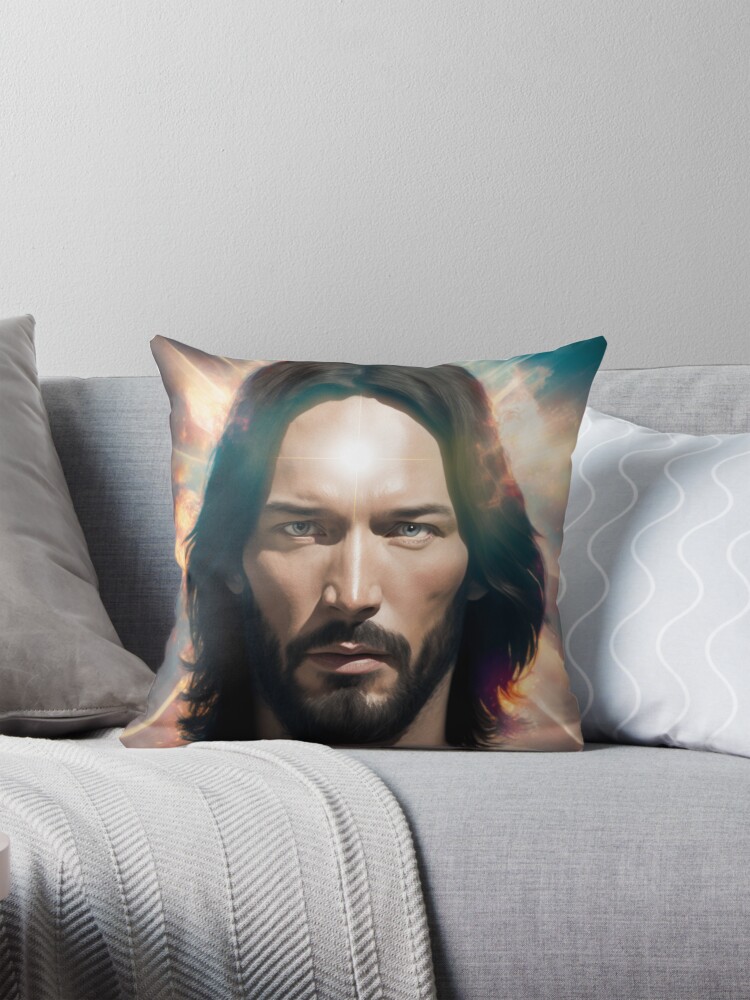 Jesus Keanu Reeves Holy Keanu Lord Saviour Funny Jesus 10 Pillow for Sale by ShamanIwoArt Redbubble