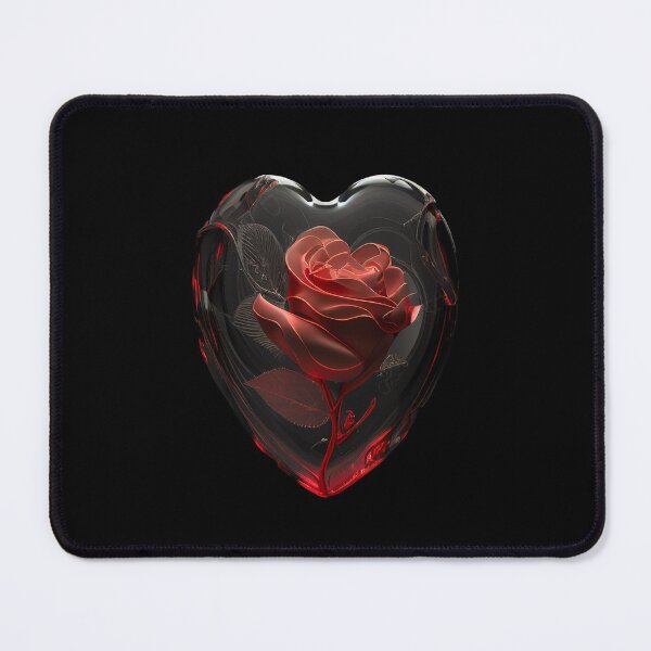 Item preview, Red Rose in a Glass Heart - The Love Collection designed and sold by FiveIntentions.