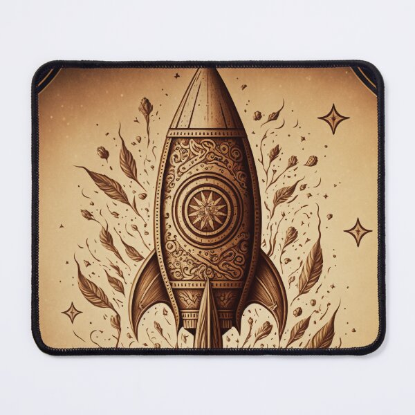 Item preview, A beautiful wood cut illustration of a rocket taking off designed and sold by DSAHART.