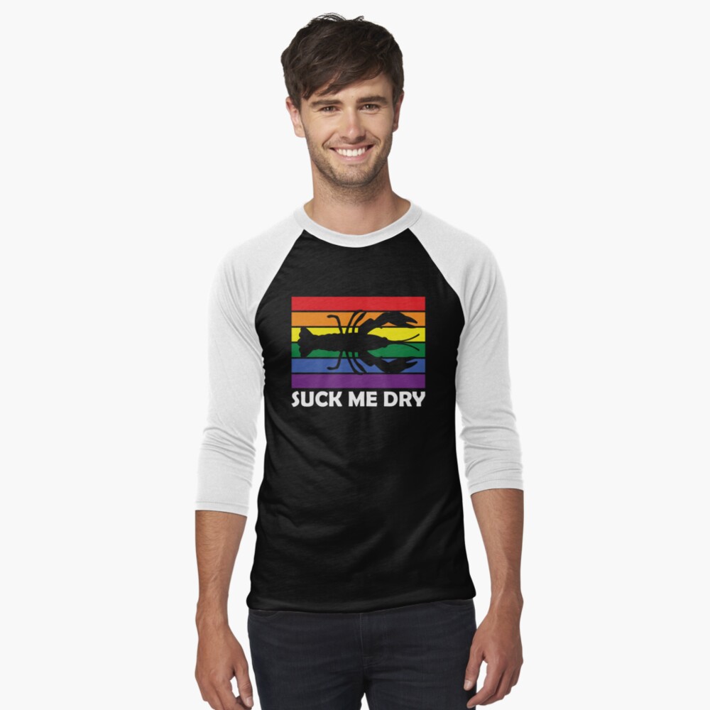 Pride Mardi Gras Suck Me Dry Crawfish LGBTQIA Flag Funny