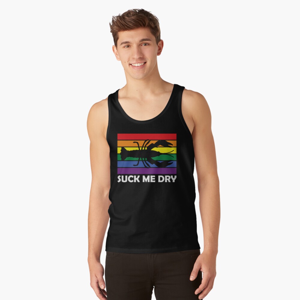 Pride Mardi Gras Suck Me Dry Crawfish LGBTQIA Flag Funny