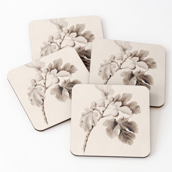 Item preview, Fig fruit vintage botanical illustration print in beige colors. designed and sold by helga-wigandt.