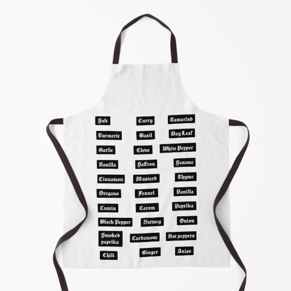 Item preview, Gothic letter spice labels for kitchen in black rectangles designed and sold by PrintsyGal.