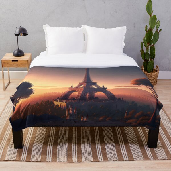 Item preview, Hermoso paisaje de la Torre Eiffel, árboles de la selva alrededor, arte surrealista de París designed and sold by ShneorPerry.