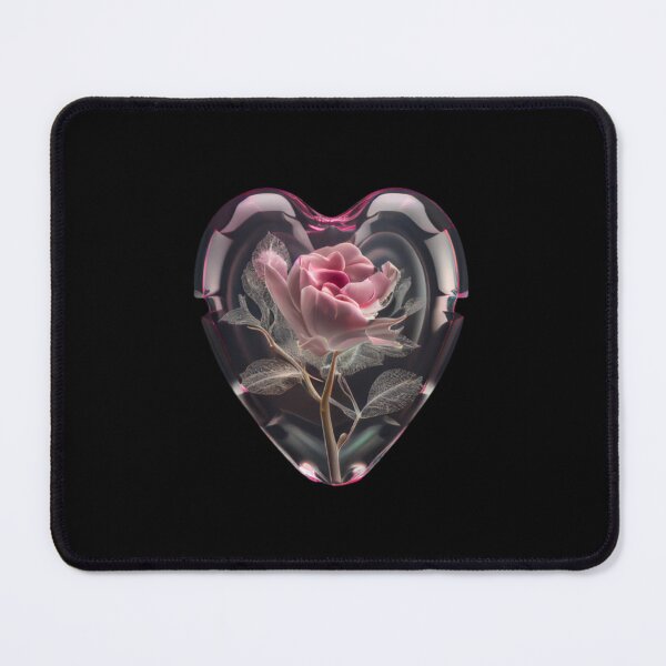 Item preview, Pink Rose in a Glass Heart - The Love Collection designed and sold by FiveIntentions.