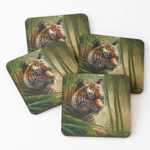 Item preview, South China Tiger in Bamboo Forest Chinese Ink Painting designed and sold by TheSurrealists.