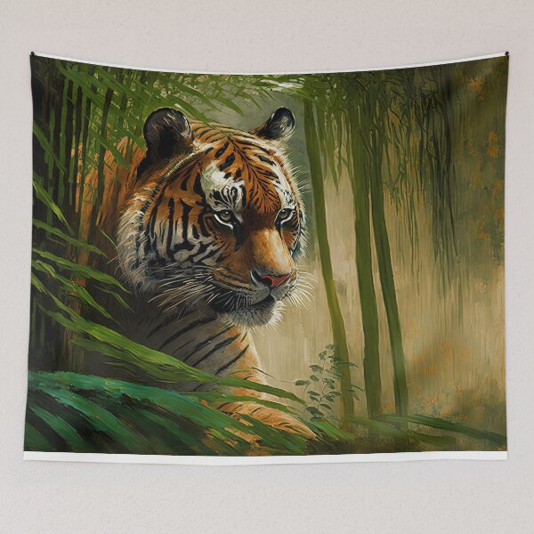 Item preview, South China Tiger in Bamboo Forest Chinese Ink Painting designed and sold by TheSurrealists.
