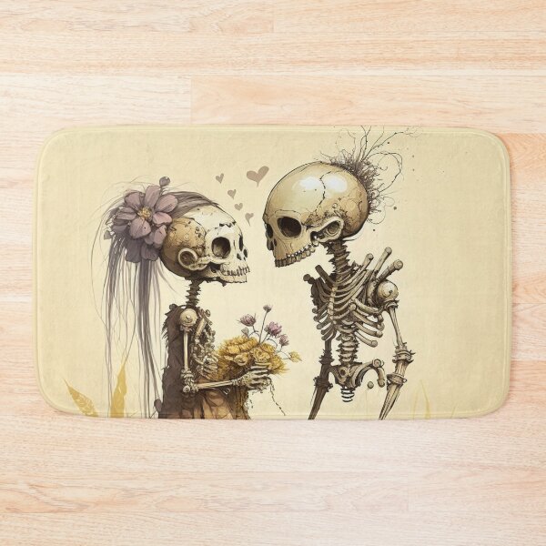 Item preview, Skeleton Couple in Love Hearts Valentines, Wedding, Anniversary, Birthday Funny Gift  designed and sold by CoyoteStudio.