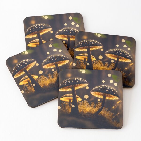 Item preview, Glowing mushrooms designed and sold by Red Witch Art.