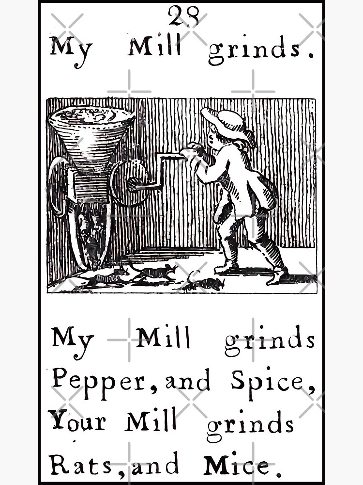 "My Mill Grinds Pepper & Spice Your Mill Grinds Rats & Mice Origin Funny Meme" Greeting Card for