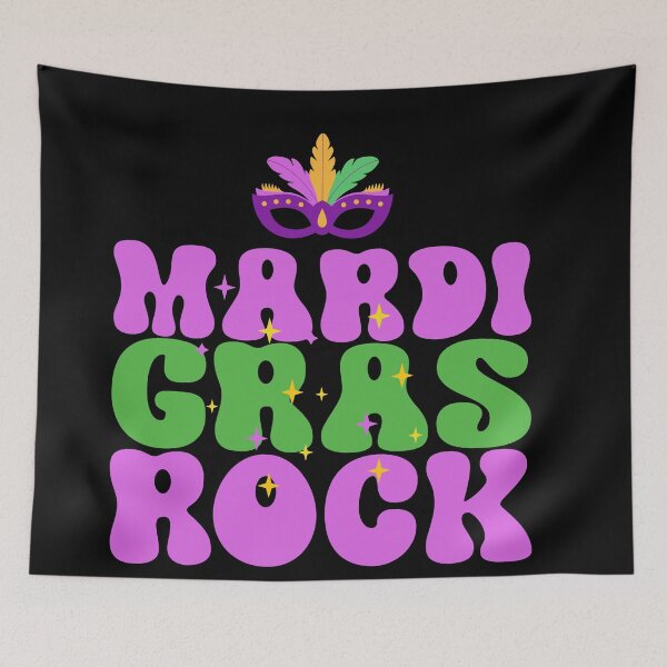 Item preview, Mardi Gras rock, retro feel, retro mardi gras designed and sold by Escapene.
