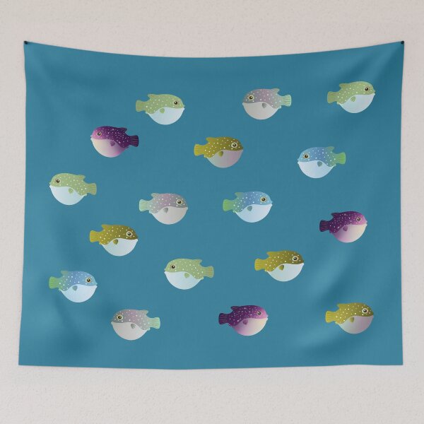 Item preview, puffer fish blow fish pattern designed and sold by MiraNomegusta.