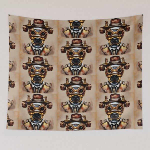 Item preview, Steampunk Dog Portrait Digital Painting designed and sold by jessephotoart.