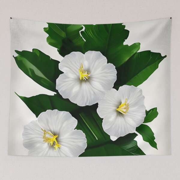 Item preview, White hibiscus flower background designed and sold by gramizzia.