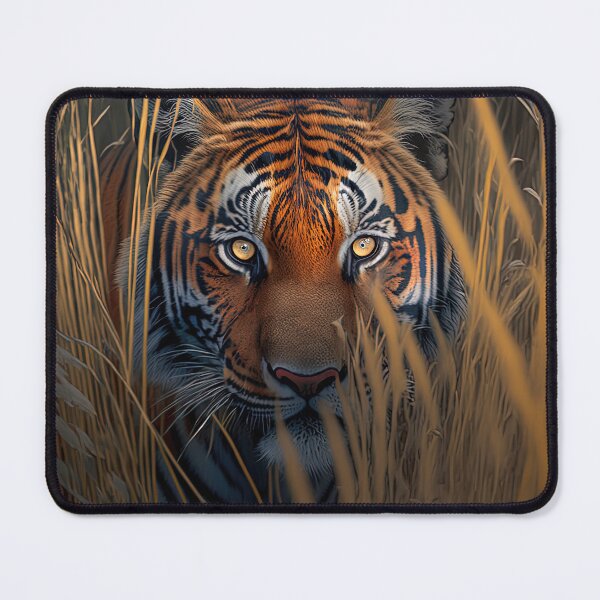 Item preview, Bengal Tiger lurking in grass painting Artwork designed and sold by TheSurrealists.