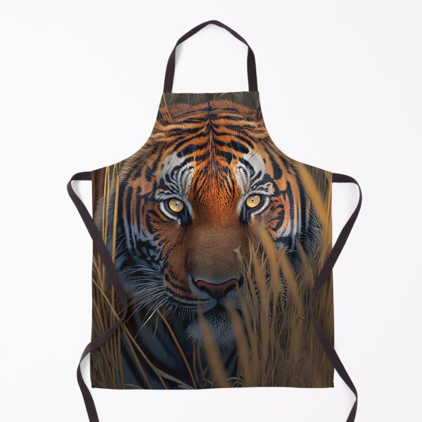 Item preview, Bengal Tiger lurking in grass painting Artwork designed and sold by TheSurrealists.