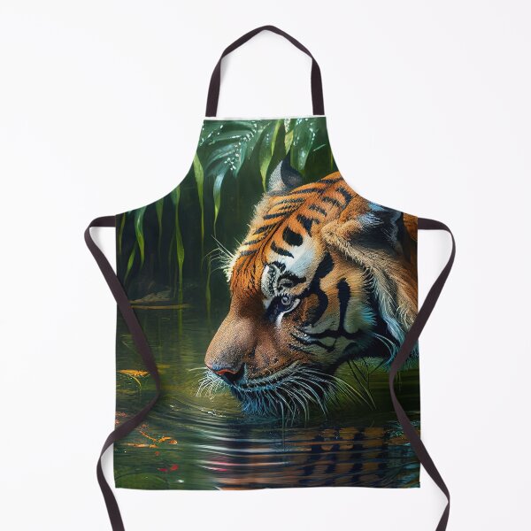 Item preview, Bengal Tiger drinking water Original Oil Painting Artwork designed and sold by TheSurrealists.