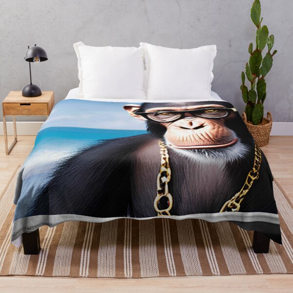 Item preview, Witty chimpanzee reading the newspaper on holiday designed and sold by Skyfe.