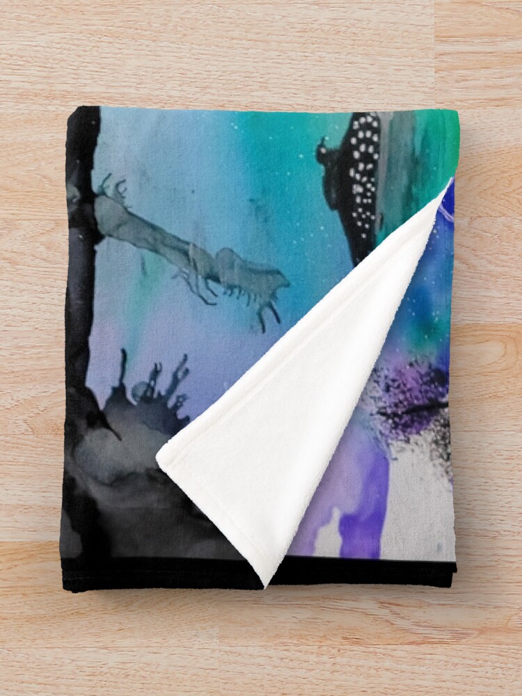 Alternate view of Loonacy in Blue Throw Blanket