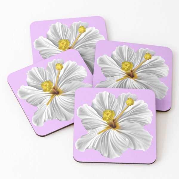 Item preview, Yellow and white hibiscus flower designed and sold by gramizzia.