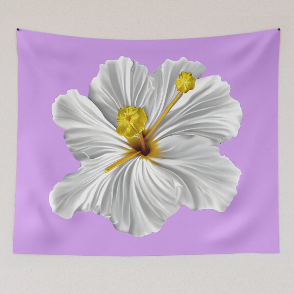 Item preview, Yellow and white hibiscus flower designed and sold by gramizzia.
