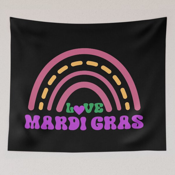 Item preview, Love Mardi Gras, retro feel, retro mardi gras designed and sold by Escapene.