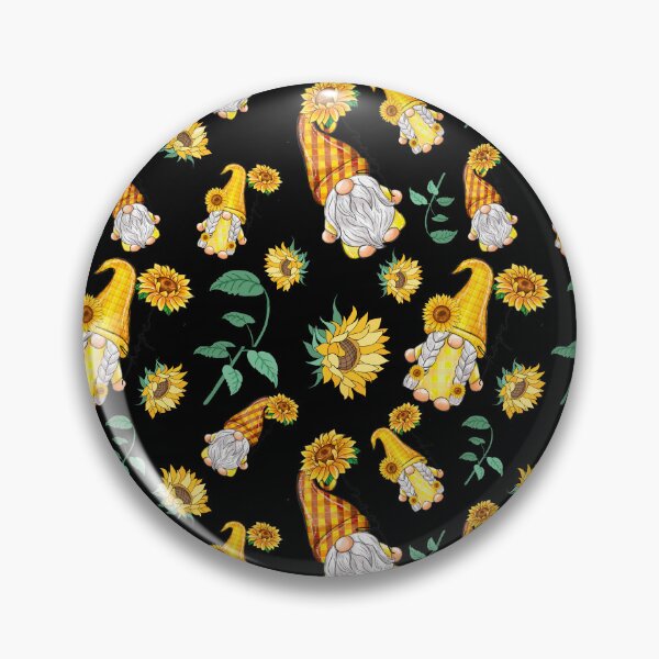 Item preview, Love Gnomes with Sunflowers Pattern Black designed and sold by SiYDesigns.