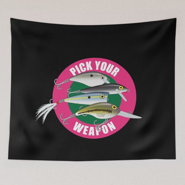 Item preview, Pick Your Weapon Fishing Lures Saying 02 Sticker designed and sold by BlueSkyTheory.