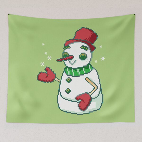 Item preview, Snowman pixel art design designed and sold by ElvaLind.
