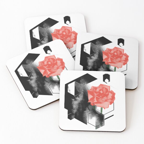 Item preview, Red Rose Geometric Flower Design | Version 1 | Umbellated Studio designed and sold by Umbellated.