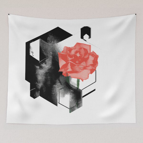 Item preview, Red Rose Geometric Flower Design | Version 1 | Umbellated Studio designed and sold by Umbellated.