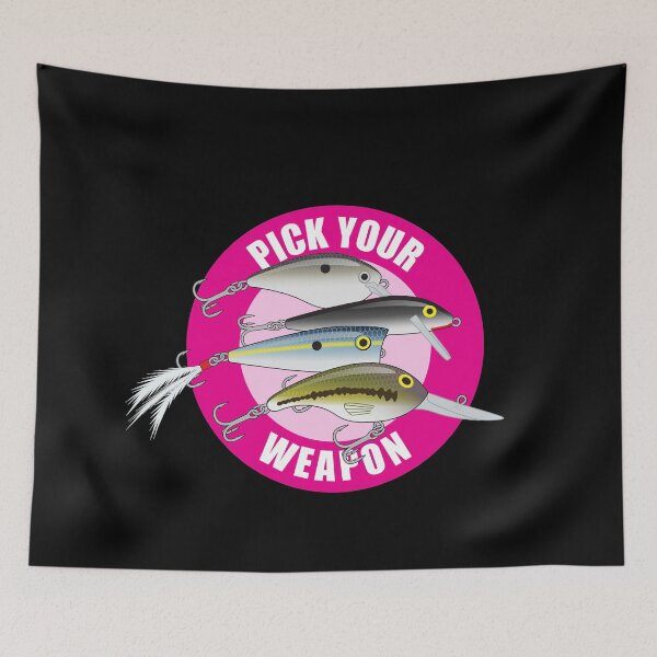 Item preview, Pick Your Weapon Fishing Lures Saying 07 Sticker designed and sold by BlueSkyTheory.