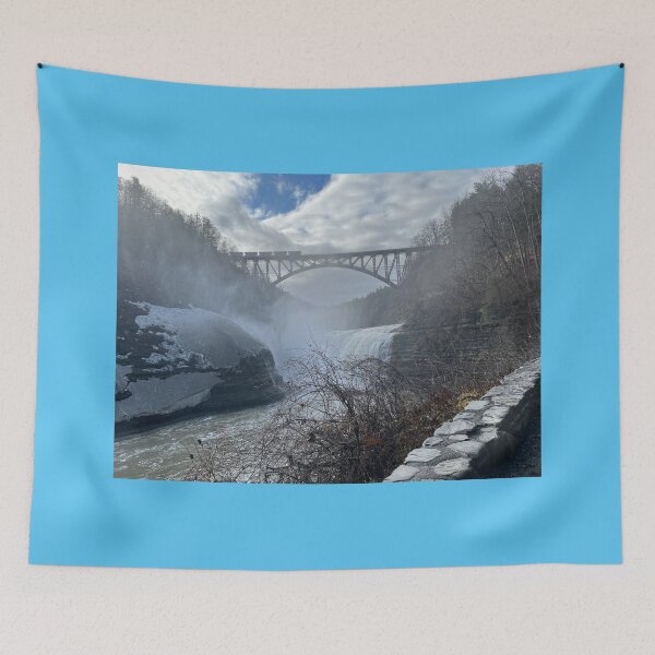 Item preview, Train Over Upper Falls In Winter designed and sold by TechLaughs.