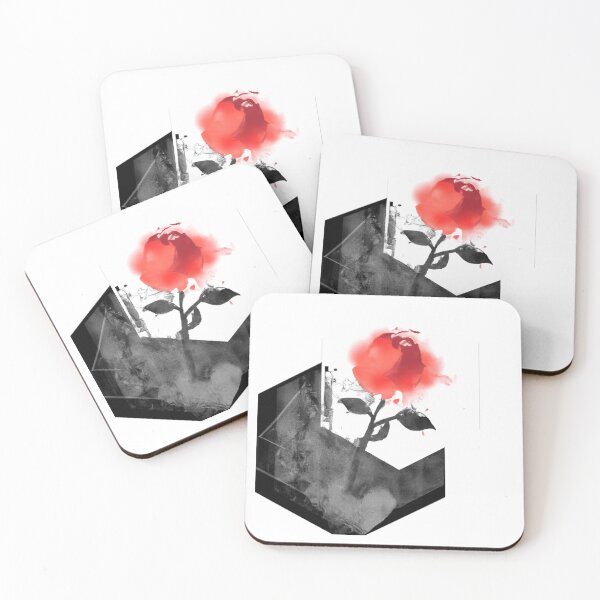 Item preview, Red Rose Geometric Flower Design | Version 2 | Umbellated Studio designed and sold by Umbellated.