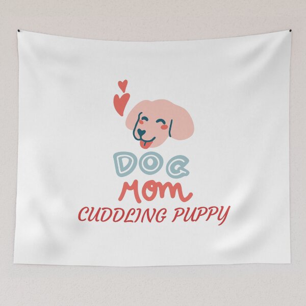 Item preview, dog mom cuddling puppy designed and sold by Itsforyou1.