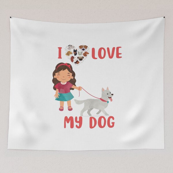 Item preview, dog mom cuddling puppy, I love my dog designed and sold by Itsforyou1.