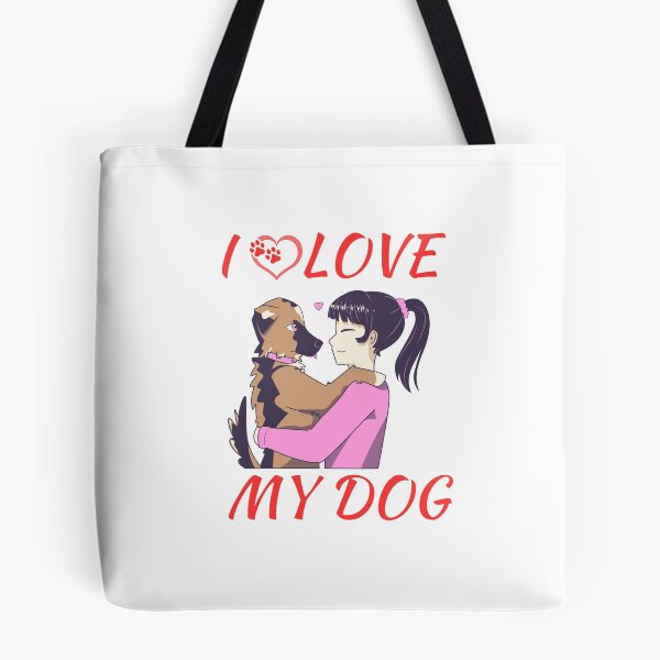 Item preview, dog mom cuddling puppy, I love my dog designed and sold by Itsforyou1.