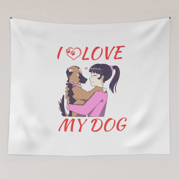 Item preview, dog mom cuddling puppy, I love my dog designed and sold by Itsforyou1.